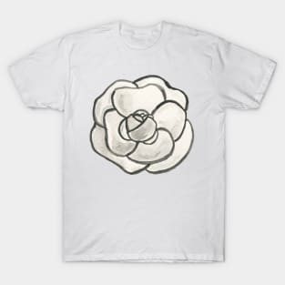 Classic Cream Camellia Watercolour T-Shirt